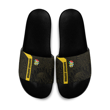 South Africa Soccer Slide Sandals Banyana Banyana Protea Black Version