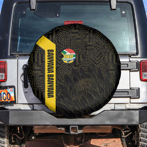 South Africa Soccer Spare Tire Cover Banyana Banyana Protea Black Version