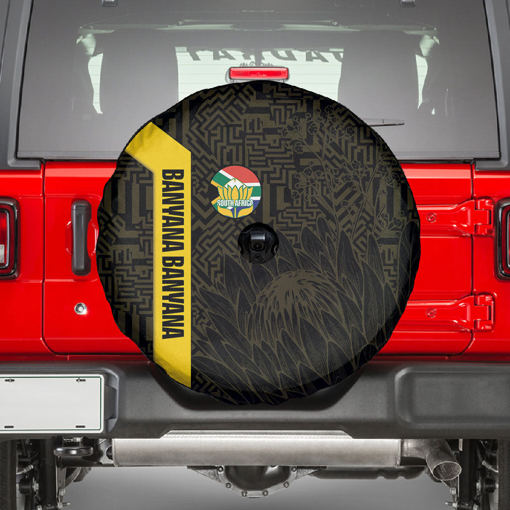 South Africa Soccer Spare Tire Cover Banyana Banyana Protea Black Version