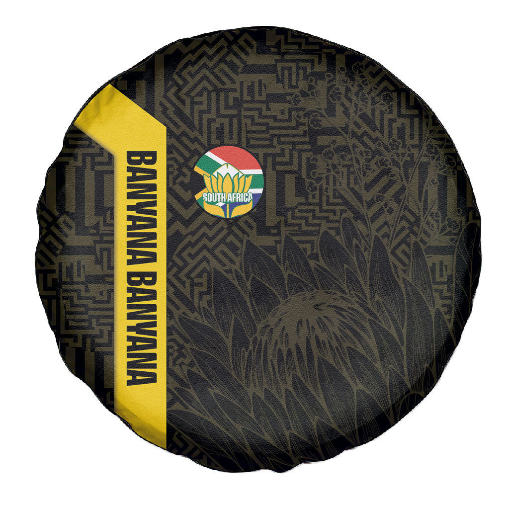 South Africa Soccer Spare Tire Cover Banyana Banyana Protea Black Version