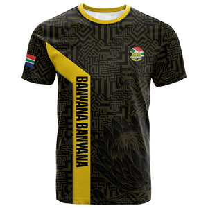 South Africa Soccer Custom T shirt Banyana Banyana Protea Black Version