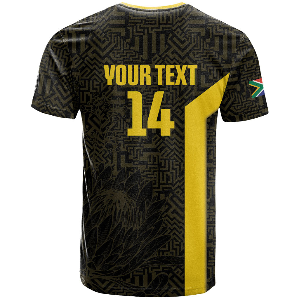 South Africa Soccer Custom T shirt Banyana Banyana Protea Black Version