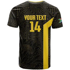 South Africa Soccer Custom T shirt Banyana Banyana Protea Black Version