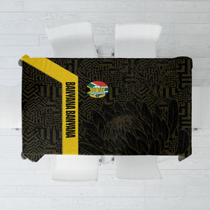 South Africa Soccer Tablecloth Banyana Banyana Protea Black Version