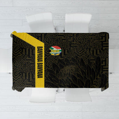 South Africa Soccer Tablecloth Banyana Banyana Protea Black Version