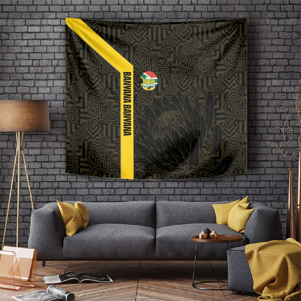 South Africa Soccer Tapestry Banyana Banyana Protea Black Version