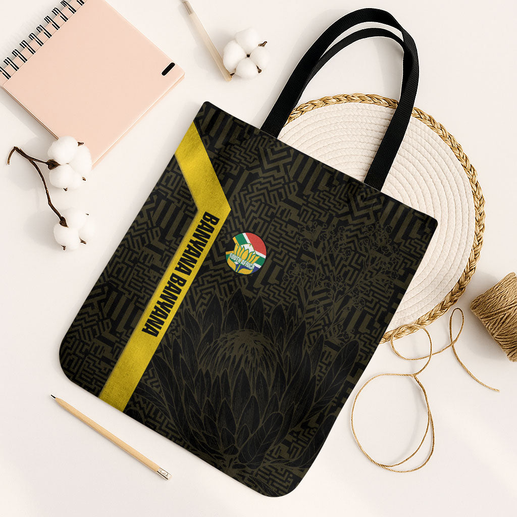 South Africa Soccer Tote Bag Banyana Banyana Protea Black Version