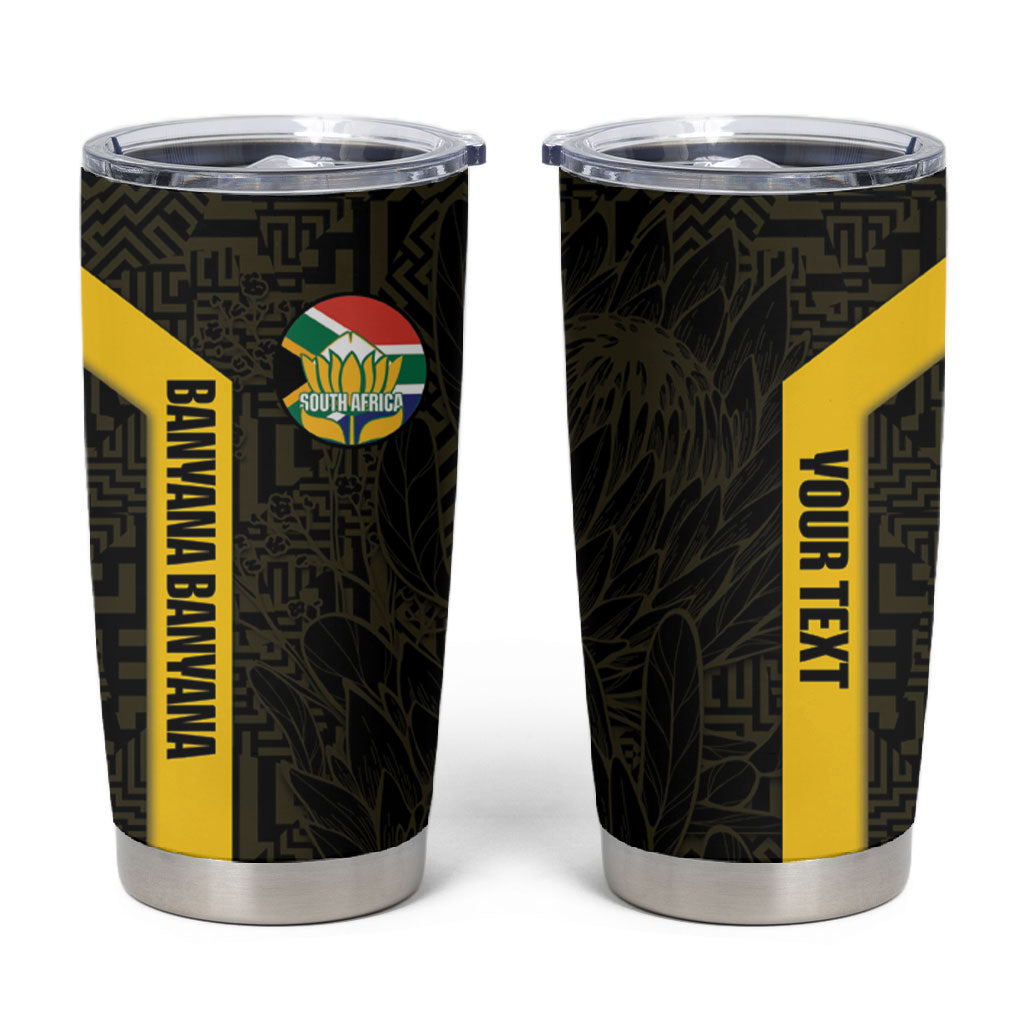 South Africa Soccer Custom Tumbler Cup Banyana Banyana Protea Black Version