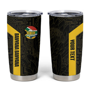 South Africa Soccer Custom Tumbler Cup Banyana Banyana Protea Black Version