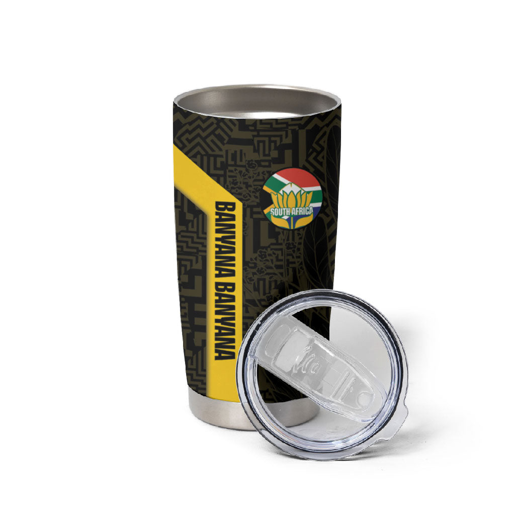 South Africa Soccer Custom Tumbler Cup Banyana Banyana Protea Black Version