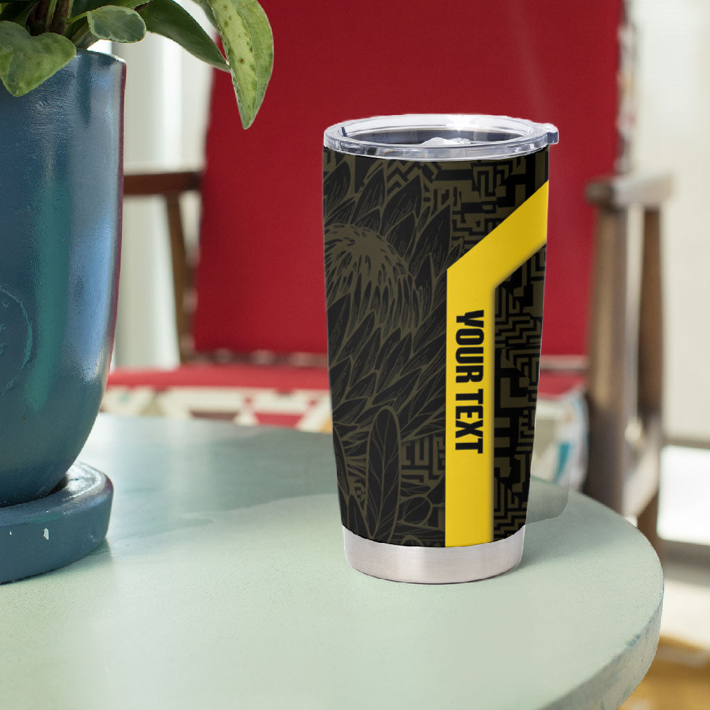 South Africa Soccer Custom Tumbler Cup Banyana Banyana Protea Black Version