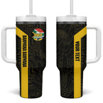 South Africa Soccer Custom Tumbler With Handle Banyana Banyana Protea Black Version