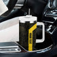 South Africa Soccer Custom Tumbler With Handle Banyana Banyana Protea Black Version