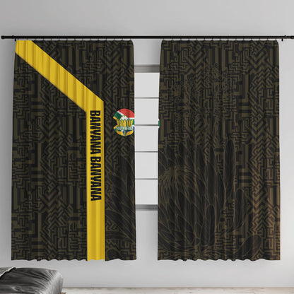 South Africa Soccer Window Curtain Banyana Banyana Protea Black Version