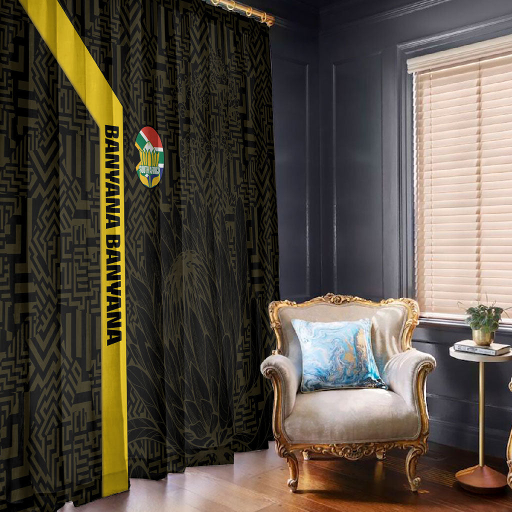 South Africa Soccer Window Curtain Banyana Banyana Protea Black Version