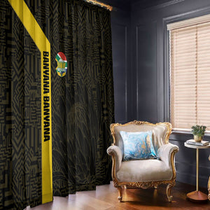 South Africa Soccer Window Curtain Banyana Banyana Protea Black Version