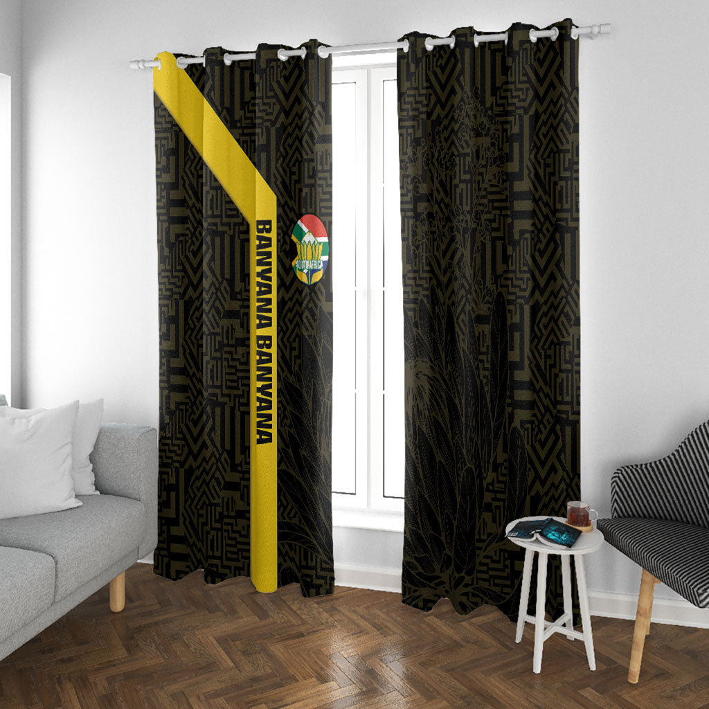 South Africa Soccer Window Curtain Banyana Banyana Protea Black Version