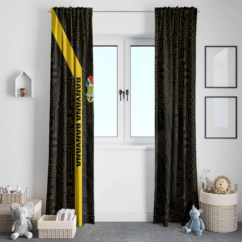 South Africa Soccer Window Curtain Banyana Banyana Protea Black Version