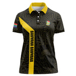 South Africa Soccer Custom Women Polo Shirt Banyana Banyana Protea Black Version