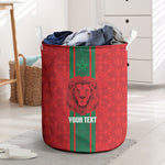 Morocco Football Custom Laundry Basket Atlas Lionesses Moroccan Folk Pattern