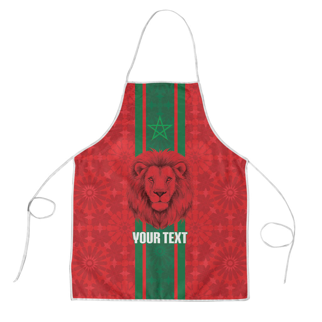 Morocco Football Custom Apron Atlas Lionesses Moroccan Folk Pattern