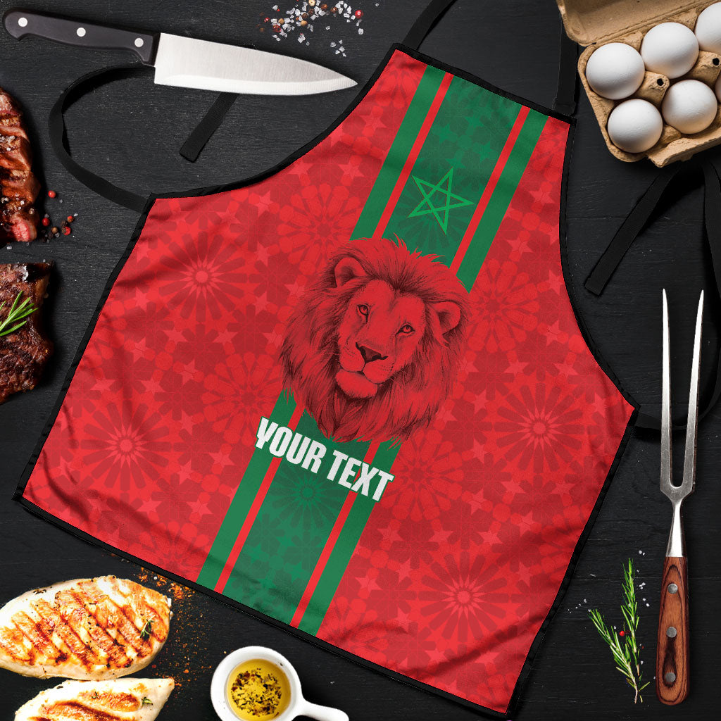 Morocco Football Custom Apron Atlas Lionesses Moroccan Folk Pattern