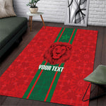 Morocco Football Custom Area Rug Atlas Lionesses Moroccan Folk Pattern