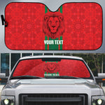 Morocco Football Custom Auto Sun Shade Atlas Lionesses Moroccan Folk Pattern