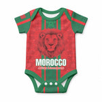 Morocco Football Custom Baby Onesie Atlas Lionesses Moroccan Folk Pattern