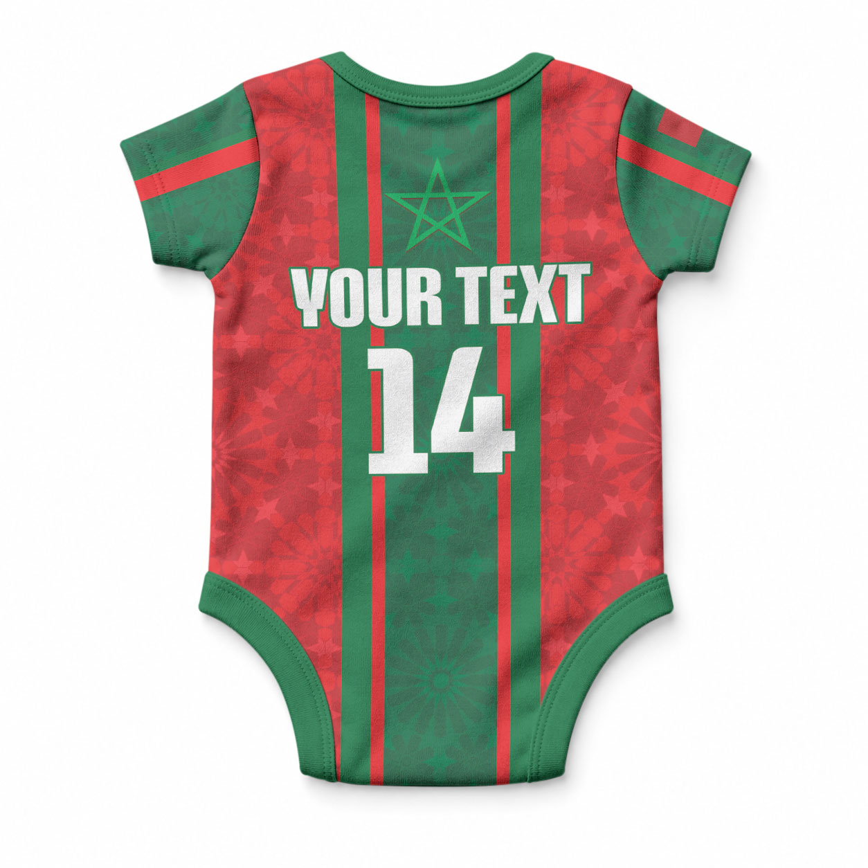 Morocco Football Custom Baby Onesie Atlas Lionesses Moroccan Folk Pattern