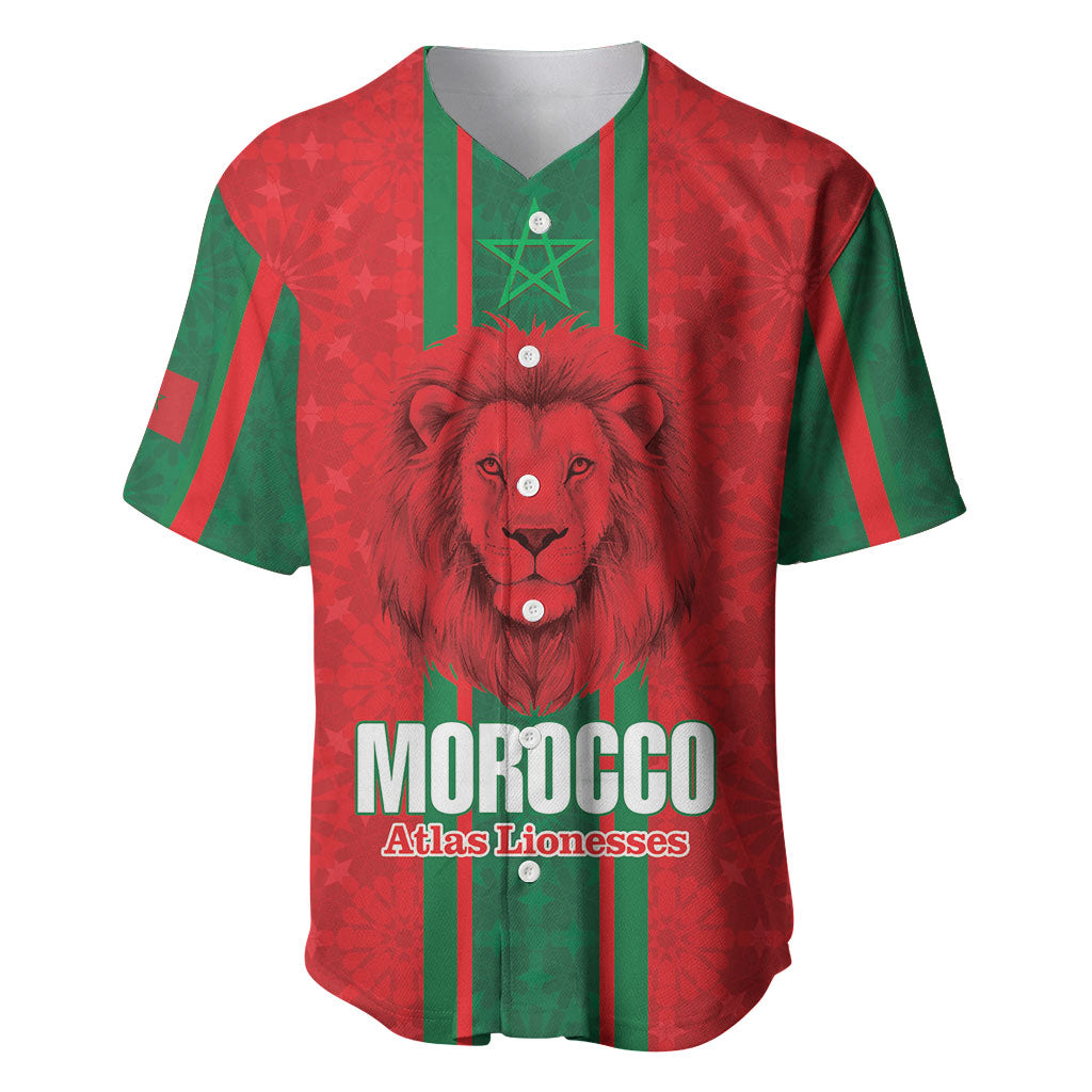 Morocco Football Custom Baseball Jersey Atlas Lionesses Moroccan Folk Pattern