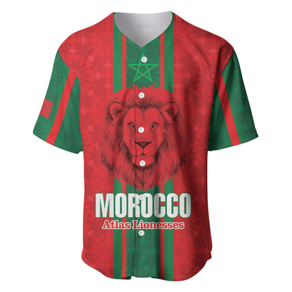 Morocco Football Custom Baseball Jersey Atlas Lionesses Moroccan Folk Pattern