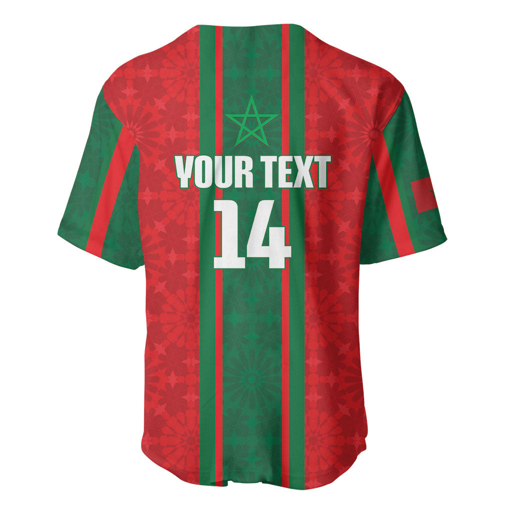 Morocco Football Custom Baseball Jersey Atlas Lionesses Moroccan Folk Pattern