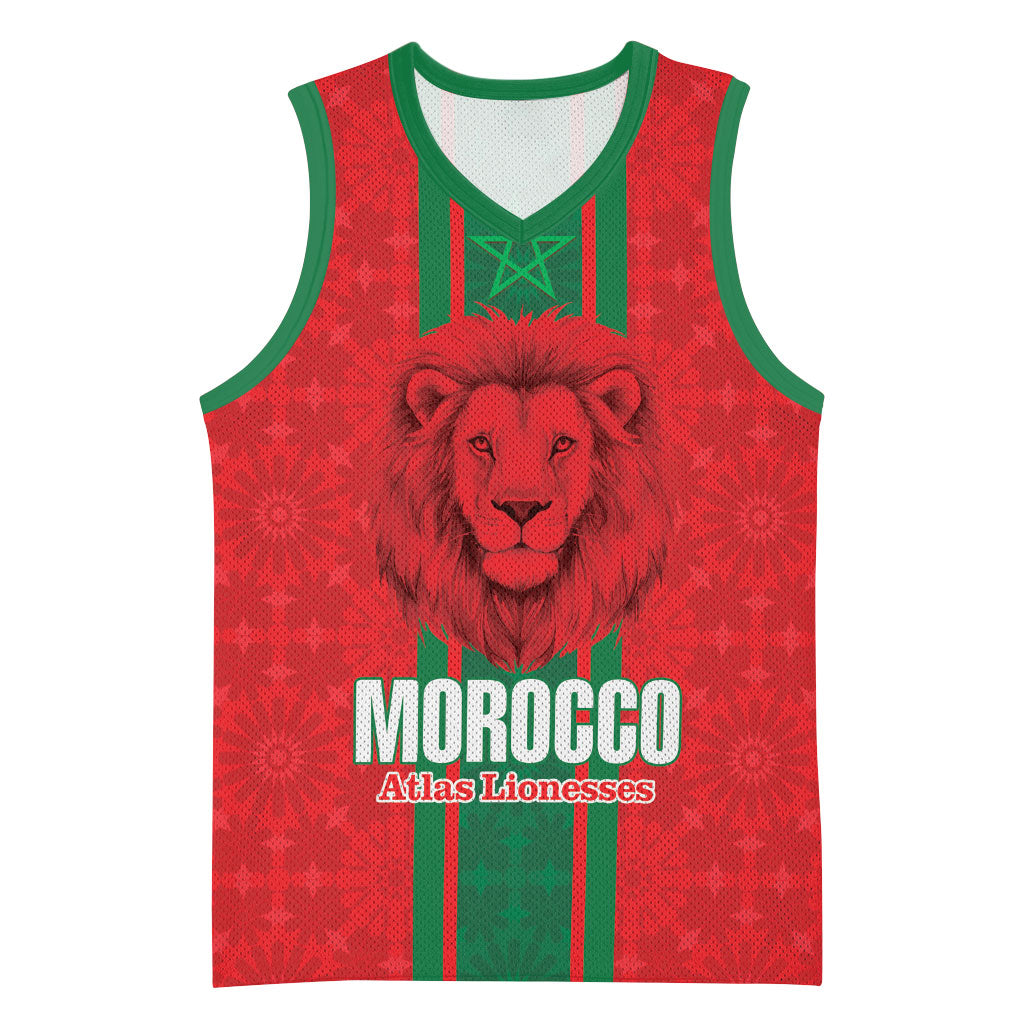 Morocco Football Custom Basketball Jersey Atlas Lionesses Moroccan Folk Pattern