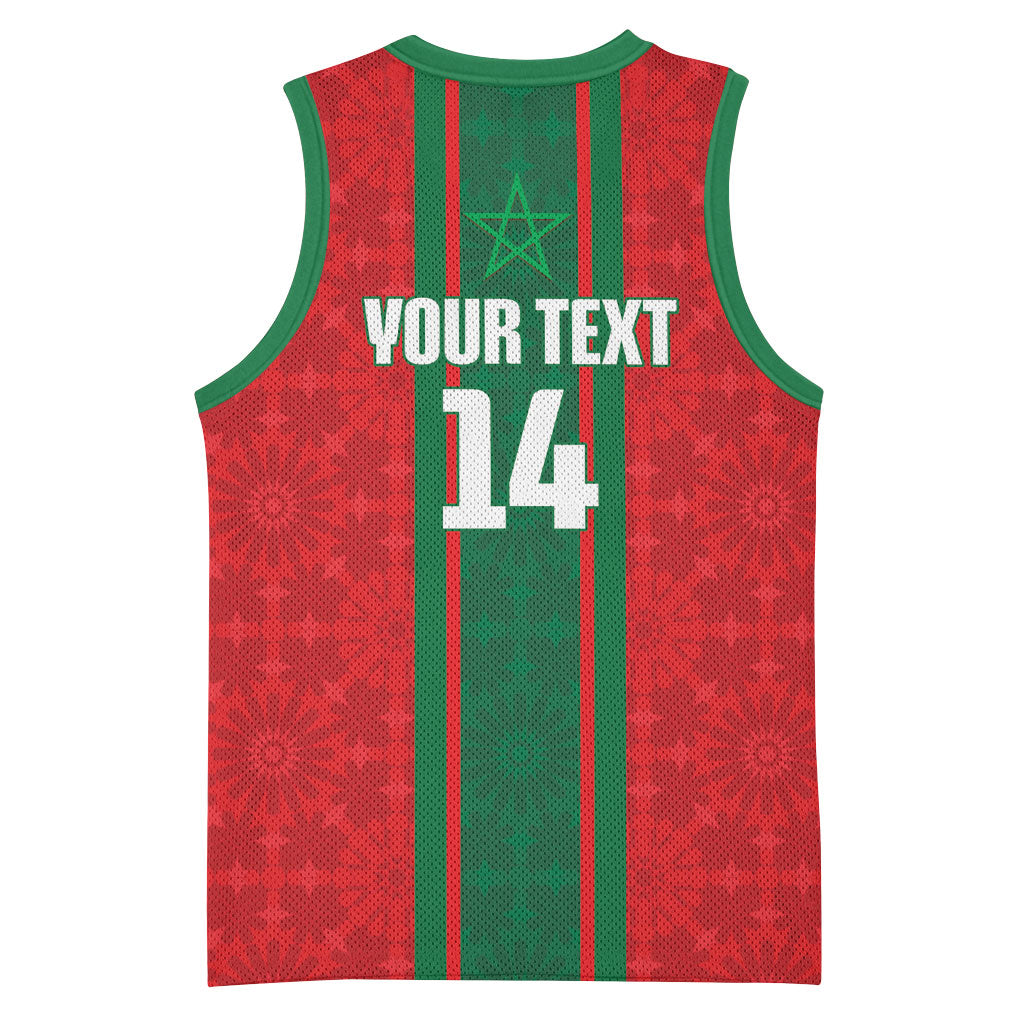 Morocco Football Custom Basketball Jersey Atlas Lionesses Moroccan Folk Pattern