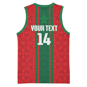 Morocco Football Custom Basketball Jersey Atlas Lionesses Moroccan Folk Pattern