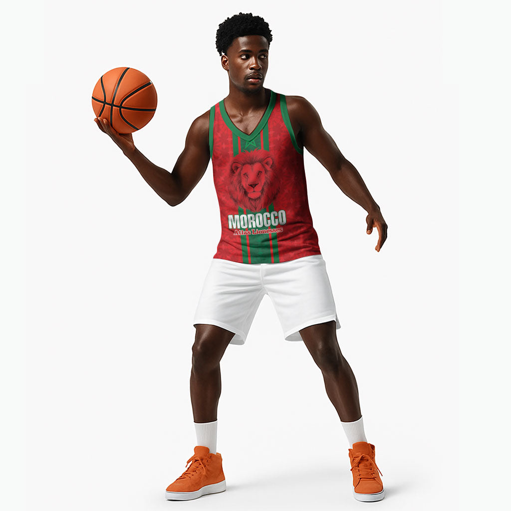 Morocco Football Custom Basketball Jersey Atlas Lionesses Moroccan Folk Pattern