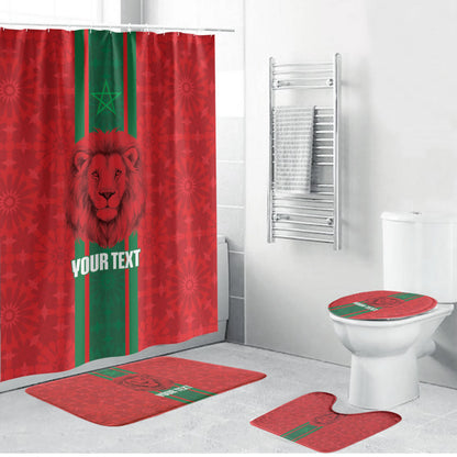 Morocco Football Custom Bathroom Set Atlas Lionesses Moroccan Folk Pattern