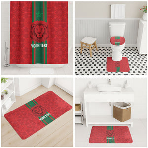 Morocco Football Custom Bathroom Set Atlas Lionesses Moroccan Folk Pattern