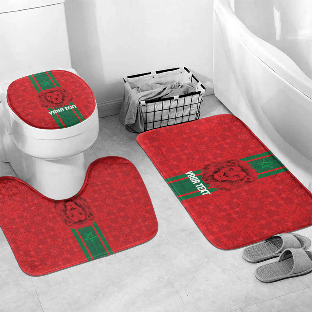 Morocco Football Custom Bathroom Set Atlas Lionesses Moroccan Folk Pattern