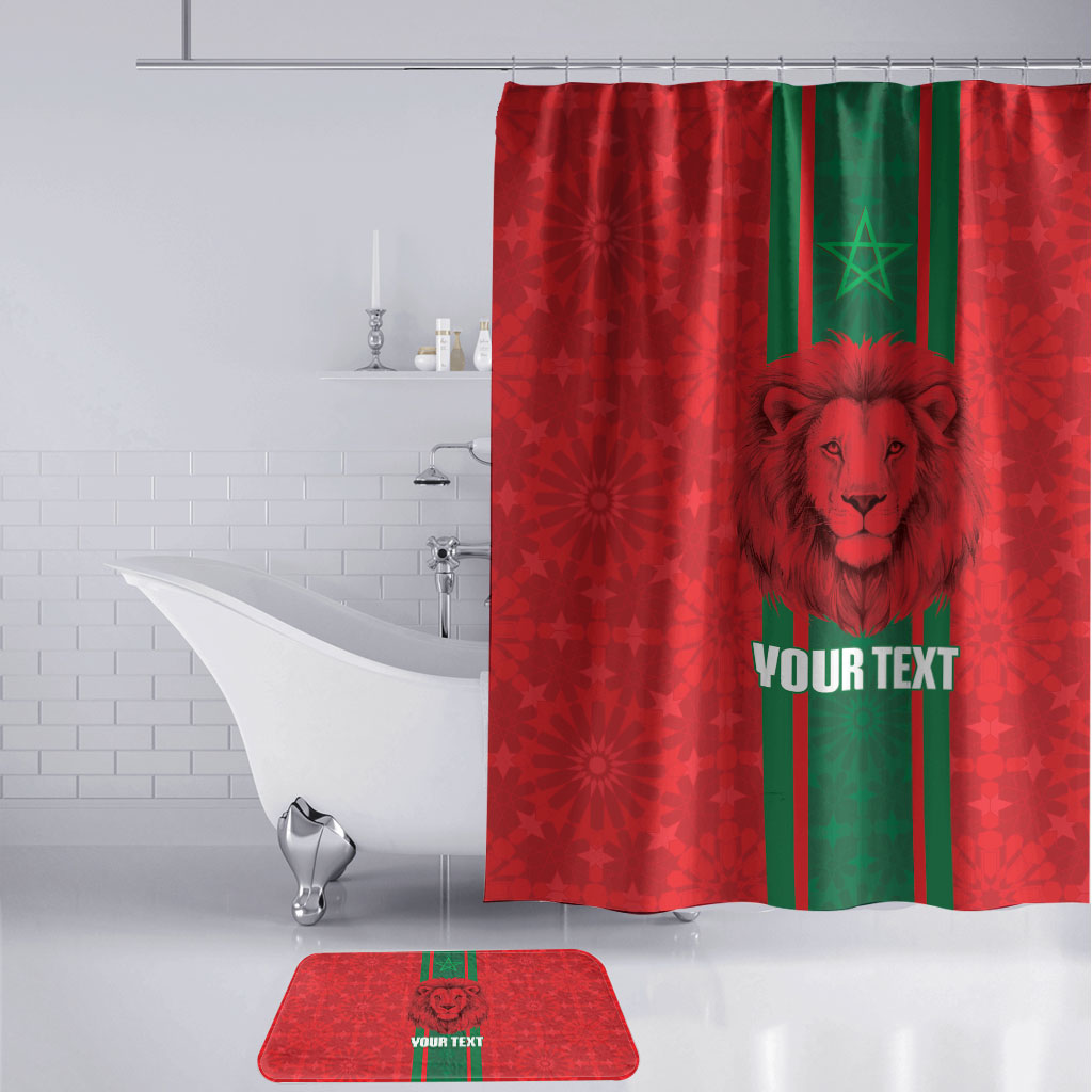 Morocco Football Custom Bathroom Set Atlas Lionesses Moroccan Folk Pattern