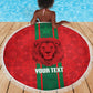 Morocco Football Custom Beach Blanket Atlas Lionesses Moroccan Folk Pattern
