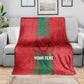 Morocco Football Custom Blanket Atlas Lionesses Moroccan Folk Pattern
