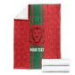 Morocco Football Custom Blanket Atlas Lionesses Moroccan Folk Pattern