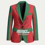 Morocco Football Custom Blazer Atlas Lionesses Moroccan Folk Pattern