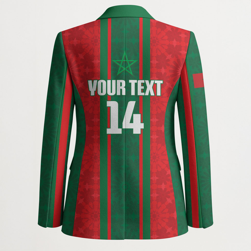 Morocco Football Custom Blazer Atlas Lionesses Moroccan Folk Pattern