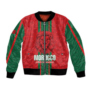 Morocco Football Custom Bomber Jacket Atlas Lionesses Moroccan Folk Pattern
