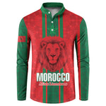 Morocco Football Custom Button Sweatshirt Atlas Lionesses Moroccan Folk Pattern