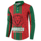 Morocco Football Custom Button Sweatshirt Atlas Lionesses Moroccan Folk Pattern