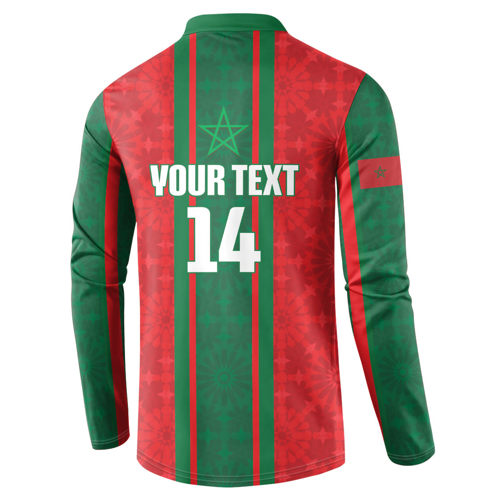 Morocco Football Custom Button Sweatshirt Atlas Lionesses Moroccan Folk Pattern